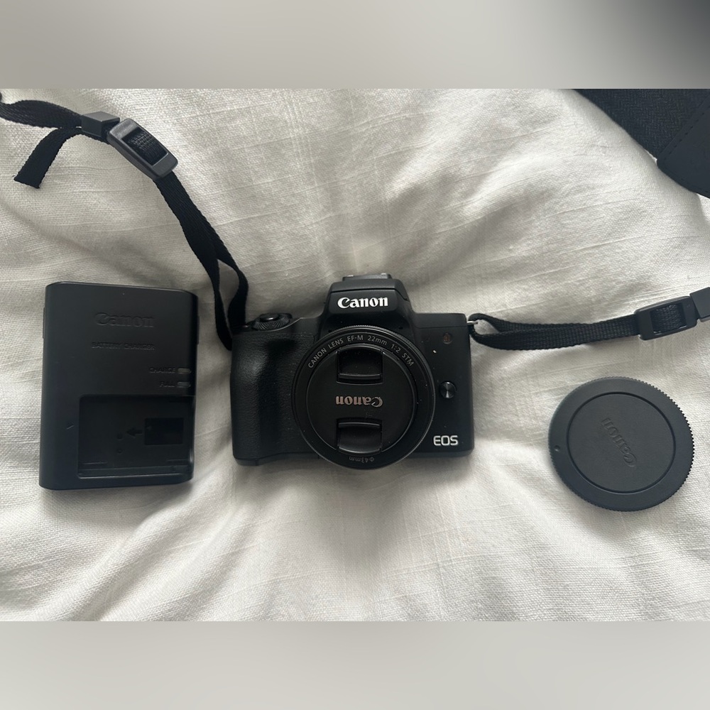 Canon EOS M50 + EF-M 22mm f/2 STM Lens | Body + Battery & Charger